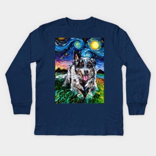 Australian Cattle Dog Night Kids Long Sleeve T-Shirt